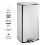 Κάδος ανοξείδωτος SLIM LINE παραλληλόγραμμος 30L με πεντάλ